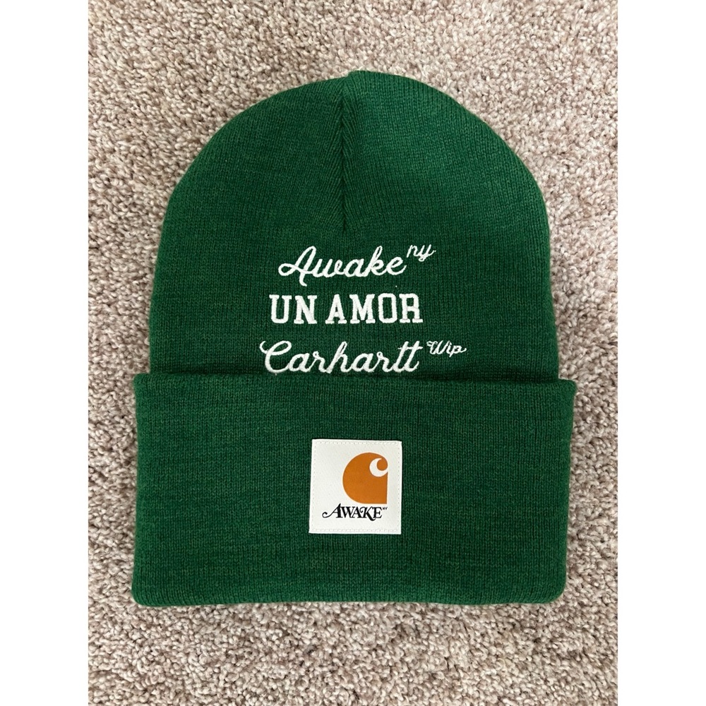 NWOT Carhartt Forest Green Beanie with Logo Patch